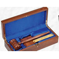 10" Walnut Finish Gavel Set w/ Presentation Case